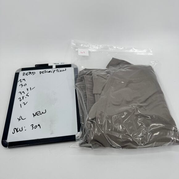 Uniqlo Pajama Set Mens XL AIRism Khaki Tan Sleep Shirt Pants Lounge COMFY NEW - Picture 13 of 13